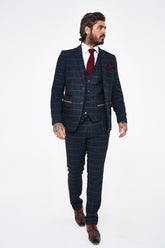 Marc Darcy Eton Navy Tweed Trousers
